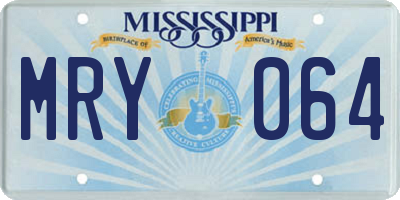 MS license plate MRY064