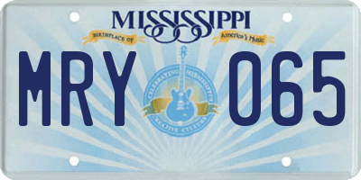 MS license plate MRY065