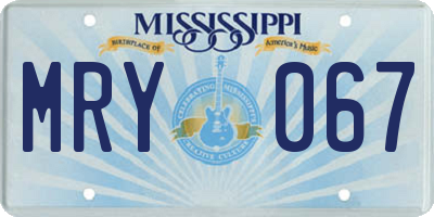 MS license plate MRY067