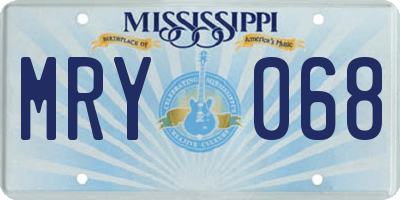 MS license plate MRY068