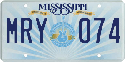 MS license plate MRY074