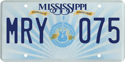 MS license plate MRY075