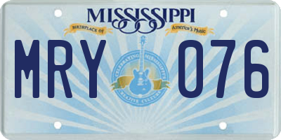 MS license plate MRY076