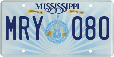 MS license plate MRY080