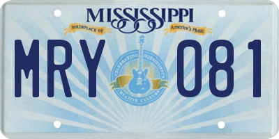 MS license plate MRY081