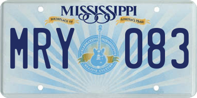 MS license plate MRY083
