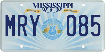 MS license plate MRY085