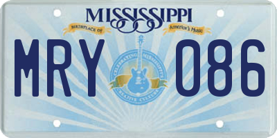 MS license plate MRY086