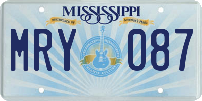 MS license plate MRY087