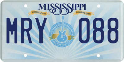 MS license plate MRY088