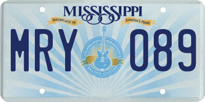 MS license plate MRY089