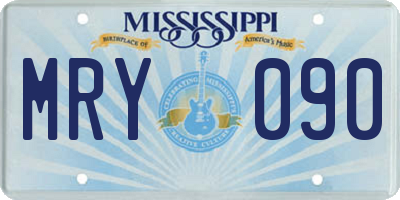 MS license plate MRY090