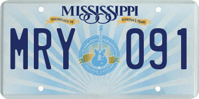 MS license plate MRY091