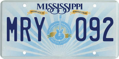 MS license plate MRY092