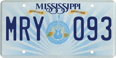 MS license plate MRY093