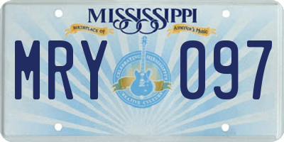 MS license plate MRY097