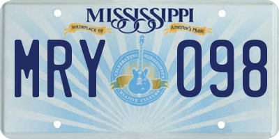 MS license plate MRY098