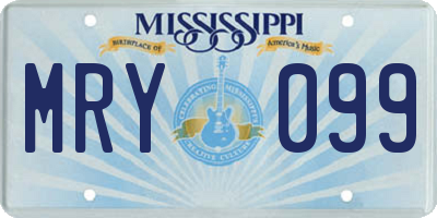 MS license plate MRY099