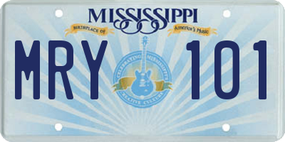 MS license plate MRY101