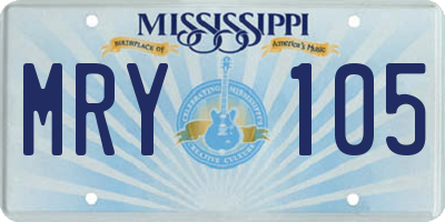 MS license plate MRY105