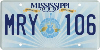 MS license plate MRY106