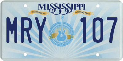 MS license plate MRY107