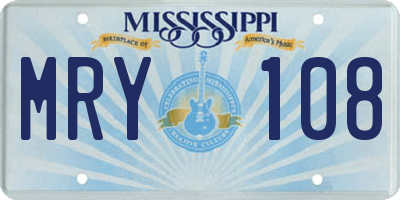 MS license plate MRY108