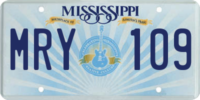 MS license plate MRY109