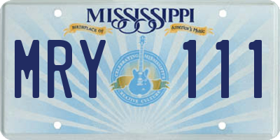 MS license plate MRY111