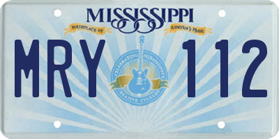 MS license plate MRY112