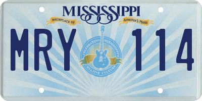 MS license plate MRY114