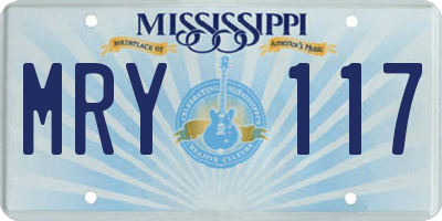 MS license plate MRY117