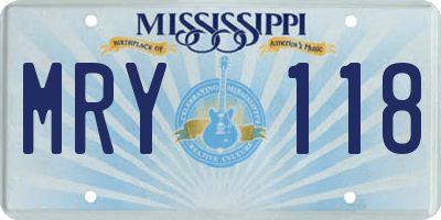 MS license plate MRY118