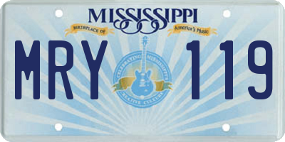 MS license plate MRY119