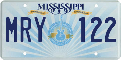 MS license plate MRY122