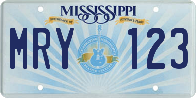 MS license plate MRY123