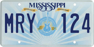 MS license plate MRY124