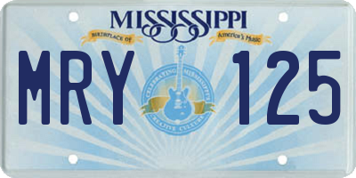 MS license plate MRY125