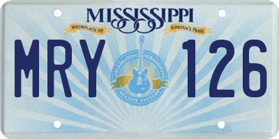 MS license plate MRY126