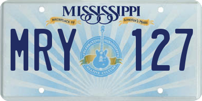MS license plate MRY127