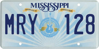 MS license plate MRY128