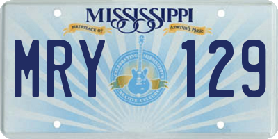 MS license plate MRY129