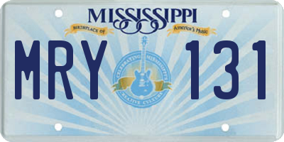 MS license plate MRY131
