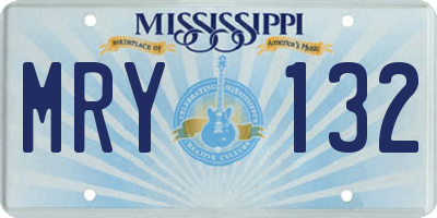 MS license plate MRY132