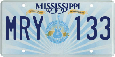 MS license plate MRY133