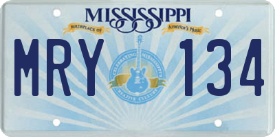 MS license plate MRY134