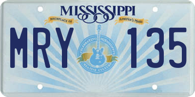 MS license plate MRY135