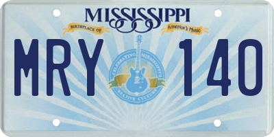 MS license plate MRY140