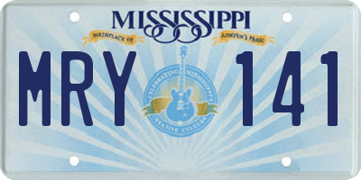 MS license plate MRY141