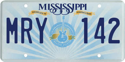 MS license plate MRY142